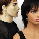 Brass Knuckles Polished Silver Finish Pewter Earrings #1026