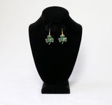Irish Shamrock 24K Gold Finish Dangle Earrings Green Enamel St Patricks Day Sports Memorabilia #1037G