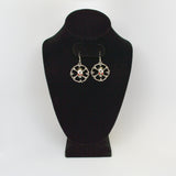 Gothic Skull and Crossbones with Red Crystal Eyes Dangle Earrings #1046