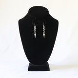 Punk Rock Hip Hop Spike and Chain Dangle Earrings Silver Finish Pewter #1055