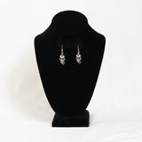 Gothic Skull with Snake Antiqued Silver Finish Dangle Earrings #506
