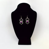 Gothic Spider with Purple Stone Body Silver Pewter Earrings #952P