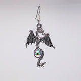 Mystical Gothic Dragon Pewter Earrings Medieval Renaissance Jewelry #955AB
