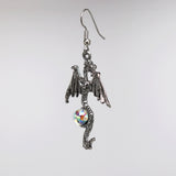 Mystical Gothic Dragon Pewter Earrings Medieval Renaissance Jewelry #955AB