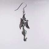 Mystical Gothic Dragon Pewter Earrings Medieval Renaissance Jewelry #955AB