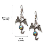 Mystical Gothic Dragon Pewter Earrings Medieval Renaissance Jewelry #955AB