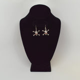 Gothic Skull and Crossbone Earrings with Red Austrian Crystal Eyes #960