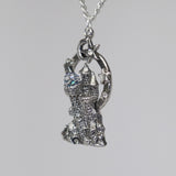 Mystical Castle with Crystals and Enamel Accents Pendant Necklace NK-119