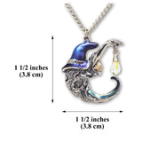 Wizard Holding Clear Faceted Crystal Pendant Necklace NK-138