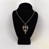 Gothic Dragon Head on Cross with Pentacle Pewter Pendant Necklace NK-273