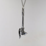 Gothic Warrior Battle Axe Medieval Renaissance Silver Finish Pendant Necklace NK-342
