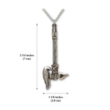 Gothic Warrior Battle Axe Medieval Renaissance Silver Finish Pendant Necklace NK-342