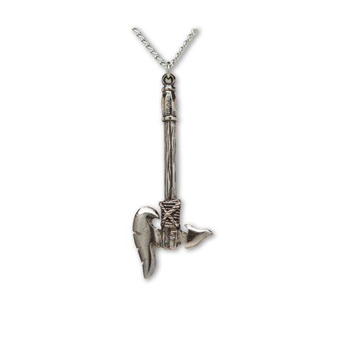 Gothic Warrior Battle Axe Medieval Renaissance Silver Finish Pendant Necklace NK-342