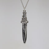 Castle Sword Medieval Renaissance Silver Finish Pendant Necklace NK-343