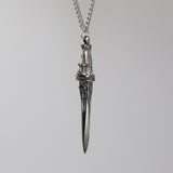 Castle Sword Medieval Renaissance Silver Finish Pendant Necklace NK-343