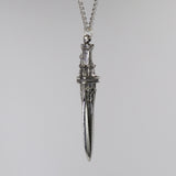 Castle Sword Medieval Renaissance Silver Finish Pendant Necklace NK-343