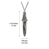 Castle Sword Medieval Renaissance Silver Finish Pendant Necklace NK-343