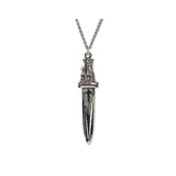 Castle Sword Medieval Renaissance Silver Finish Pendant Necklace NK-343