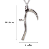 Grim Reaper Sickle with Skull Medieval Renaissance Pendant Necklace NK-357