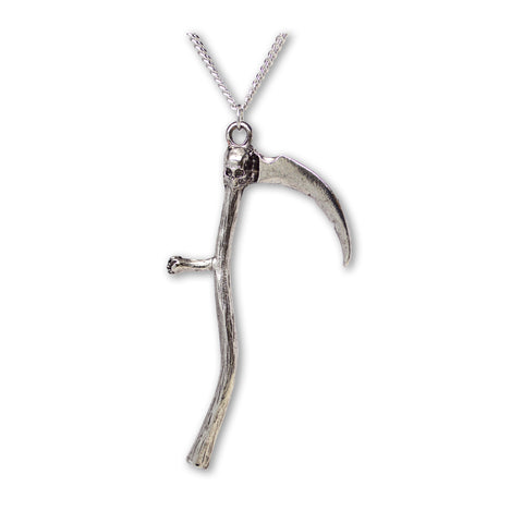 Grim Reaper Sickle with Skull Medieval Renaissance Pendant Necklace NK-357
