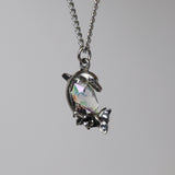 Mystical Dolphin with Crystal Pendant Necklace NK-415