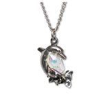 Mystical Dolphin with Crystal Pendant Necklace NK-415