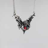 Gothic Dark Angel Skeleton on Tribal Chevron Pewter Pendant Necklace NK-429