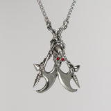 Gothic Skull on Crossed Battle Axes Medieval Renaissance Pendant Necklace NK-539