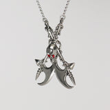 Gothic Skull on Crossed Battle Axes Medieval Renaissance Pendant Necklace NK-539