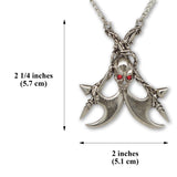 Gothic Skull on Crossed Battle Axes Medieval Renaissance Pendant Necklace NK-539