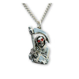 Grim Reaper with Red Crystal Eyes Pendant Necklace NK-541