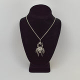 Gothic Spider with Captured Skull Silver Pewter Pendant Necklace NK-54