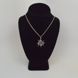Gothic Pentacle with Purple Crystal Set in Vines Pendant Necklace NK-563