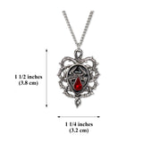 Gothic Spider with Red Stone Body in Thorns Silver Finish Pendant Necklace NK-587