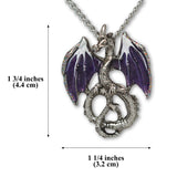 Mystical Purple Dragon Medieval Renaissance Pendant Necklace NK-589P