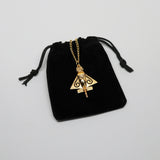 Quimbaya Flyer Pendant Necklace 24K GP Ancient Alien Artifact Golden Jet NK-692