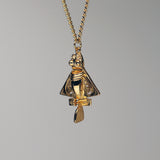 Quimbaya Flyer Pendant Necklace 24K GP Ancient Alien Artifact Golden Jet NK-692