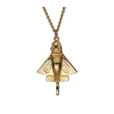 Quimbaya Flyer Pendant Necklace 24K GP Ancient Alien Artifact Golden Jet NK-692
