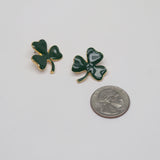 Irish Shamrock 24K Gold Filled Pin - Two Pack - Green Enamel Three Leaf Clover St Patricks Day Sports Memorabilia P-74Gx2