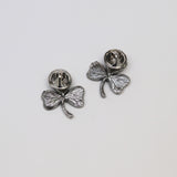 St Patricks' Day Irish Shamrock Pin - Two Pack - Green Enamel on Pewter Three Leaf Clover PIN-74x2