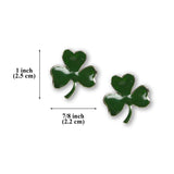 St Patricks' Day Irish Shamrock Pin - Two Pack - Green Enamel on Pewter Three Leaf Clover PIN-74x2