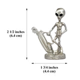 Golfing Alien Ready for a Hole In One Pewter Statue S-004