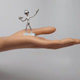Football UFO Alien Throwing a Hail Mary Pass Pewter Statue S-008