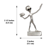 Football UFO Alien Throwing a Hail Mary Pass Pewter Statue S-008