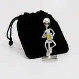 Real Metal Party Time UFO Alien with Mug of Beer Pewter Statue S-009