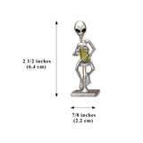 Real Metal Party Time UFO Alien with Mug of Beer Pewter Statue S-009
