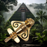 Quimbaya Flyer Pin 24K GP Golden Jet Alien Artifact Hat, Lapel, Backpack or Jacket P-75