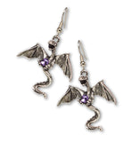 Mystical Dragon Pewter Earrings Medieval Renaissance Jewelry #1004