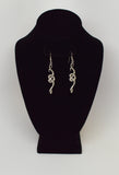 Coiled Snakes Serpents Silver Pewter Dangle Earrings #1009