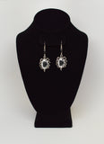 Gothic Lolita Cameo Ivory on Black Earrings with Five Austrian Crystals #1012